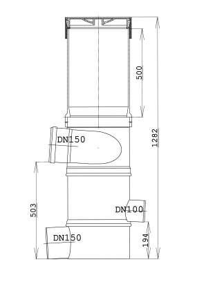 WISY WFF 150 with extension dimensions