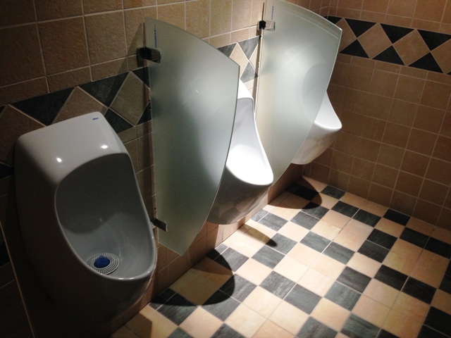 URIMAT Partition Wall Glass + URIMAT ceramic urinals
